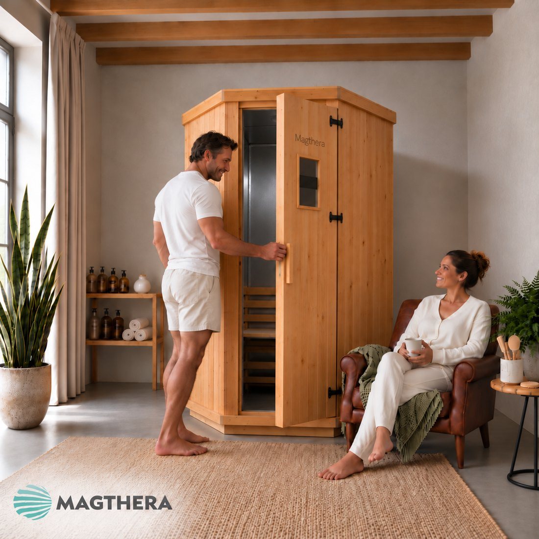 MagThera kabina v prijetnem wellness okolju s parom
